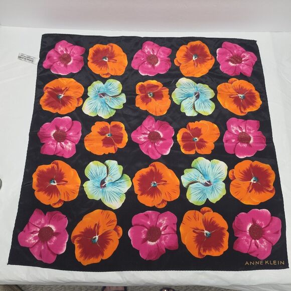 Anne Klein Accessories - Anne Klein Collection XIIX Women's Silk Square Scarf Multicolor Hibiscus 21x21"
